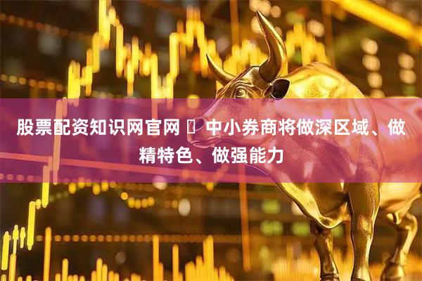 股票配资知识网官网 ​中小券商将做深区域、做精特色、做强能力